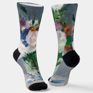 Edouard Manet - Bloemen in een kristallen vaas Sokken