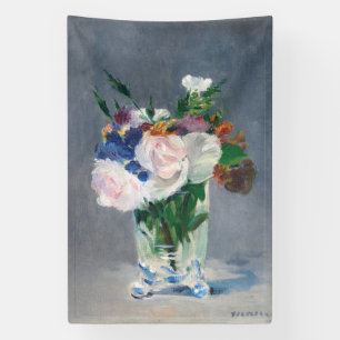 Edouard Manet - Bloemen in een kristallen vaas Spandoek