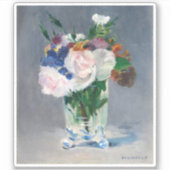 Edouard Manet - Bloemen in een kristallen vaas Sticker (Voorkant)