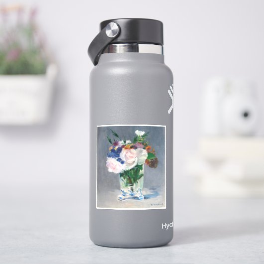 Edouard Manet - Bloemen in een kristallen vaas Sticker (HydroFlask)