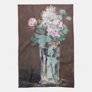 Edouard Manet - Bloemen in een kristallen vaas Theedoek