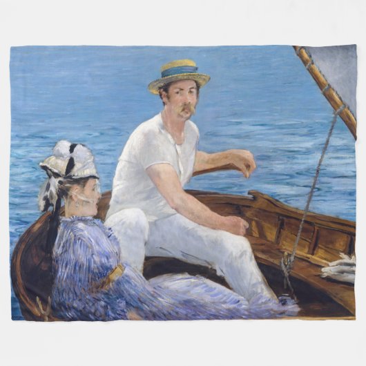 Edouard Manet - Boating Fleece Deken (Voorkant (Horizontaal))