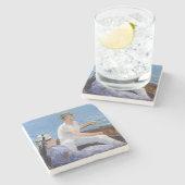 Edouard Manet - Boating Stenen Onderzetter (Zijkant)