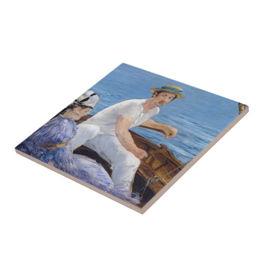 Edouard Manet - Boating Tegeltje (Zijkant)
