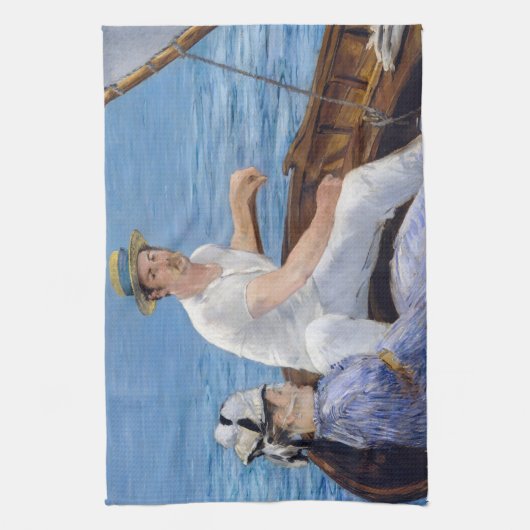 Edouard Manet - Boating Theedoek (Verticaal)