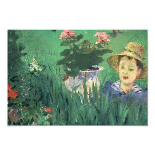 Édouard Manet - Boy in Flowers Foto Afdruk (Voorkant)
