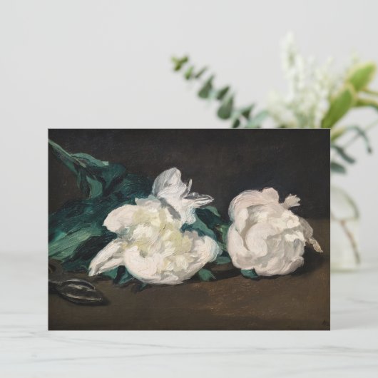 Edouard Manet - Branch of White Peonies, Secateurs Bedankkaart (Staand voorkant)