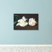 Edouard Manet - Branch of White Peonies, Secateurs Canvas Afdruk (Insitu (Houten vloer))