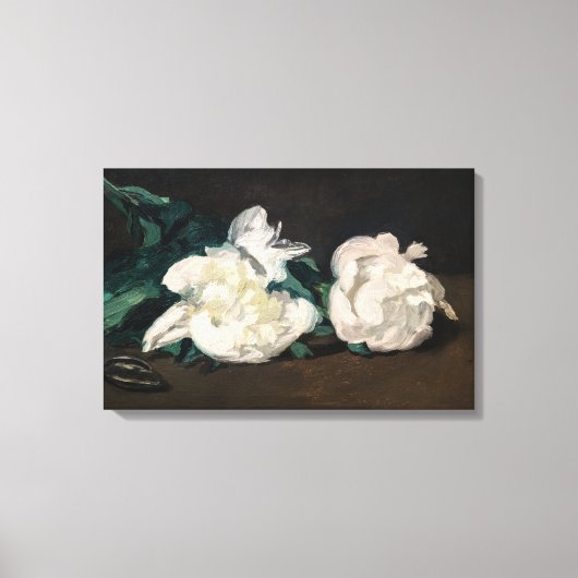 Edouard Manet - Branch of White Peonies, Secateurs Canvas Afdruk (Voorkant)