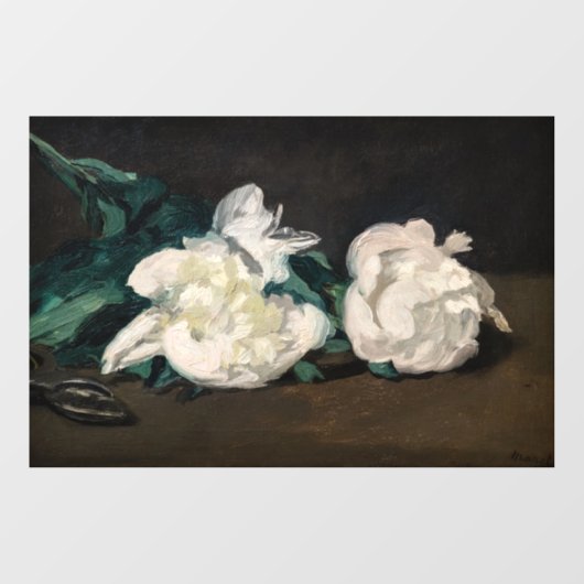 Edouard Manet - Branch of White Peonies, Secateurs Raamsticker (Vel)