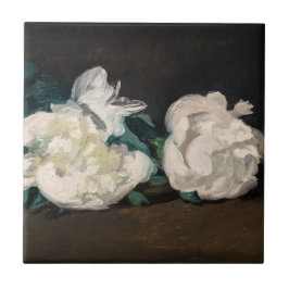 Edouard Manet - Branch of White Peonies, Secateurs Tegeltje