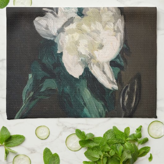 Edouard Manet - Branch of White Peonies, Secateurs Theedoek (Gevouwen)