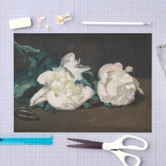 Edouard Manet - Branch of White Peonies, Secateurs Tissuepapier (Craft)