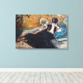 Edouard Manet - Dame met ventilatoren Canvas Afdruk (Insitu (Houten vloer))
