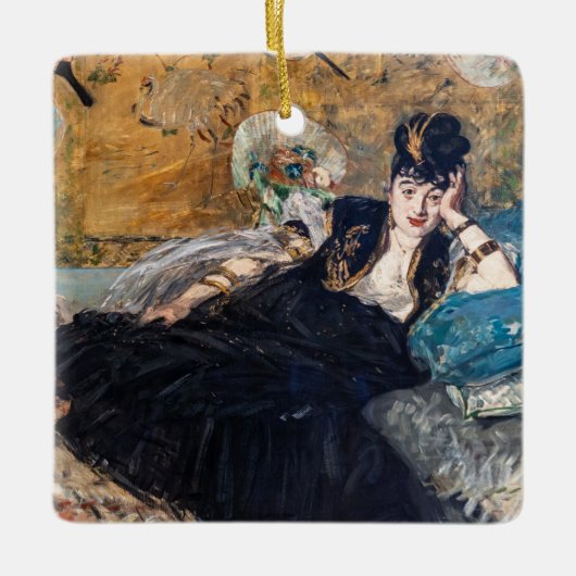 Edouard Manet - Dame met ventilatoren Keramisch Ornament (Voorkant)