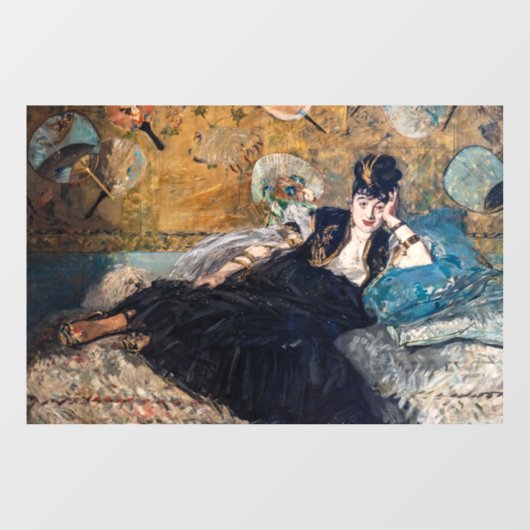 Edouard Manet - Dame met ventilatoren Raamsticker (Vel)