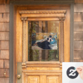 Edouard Manet - Dame met ventilatoren Raamsticker (Huis Deur)