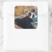 Edouard Manet - Dame met ventilatoren Vierkante Sticker (Tas)