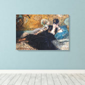 Edouard Manet - Dame met waaier Canvas Afdruk (Insitu (Houten vloer))