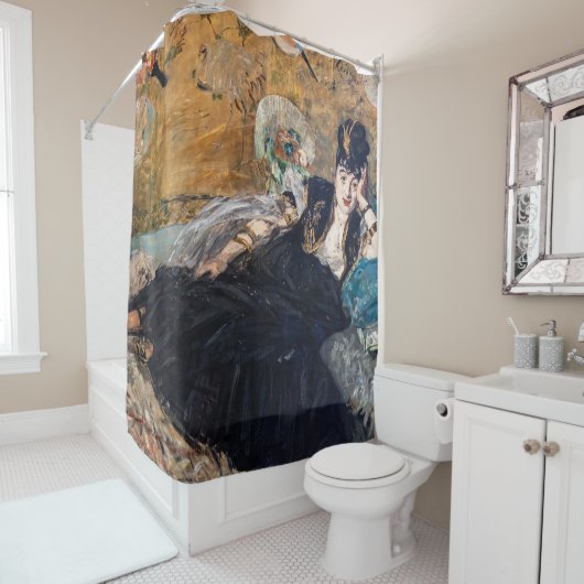 Edouard Manet - Dame met waaier Douchegordijn (In situ)