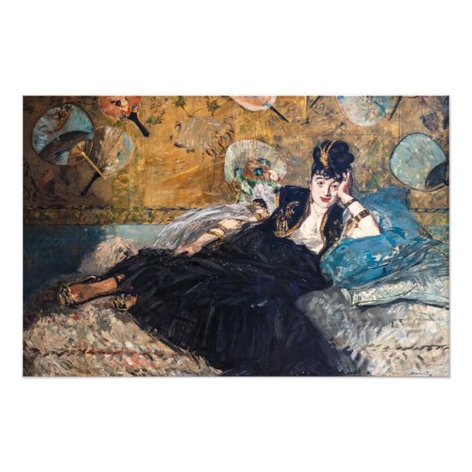 Edouard Manet - Dame met waaier Foto Afdruk (Voorkant)