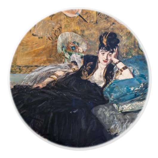 Edouard Manet - Dame met waaier Keramische Knop (Voorkant)
