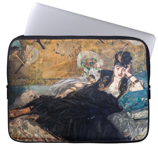 Edouard Manet - Dame met waaier Laptop Sleeve (Voorkant)