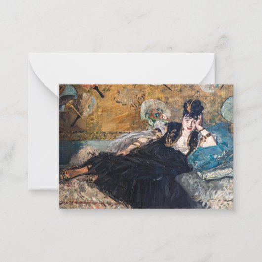 Edouard Manet - Dame met waaier Notitiekaartje (Voorkant)