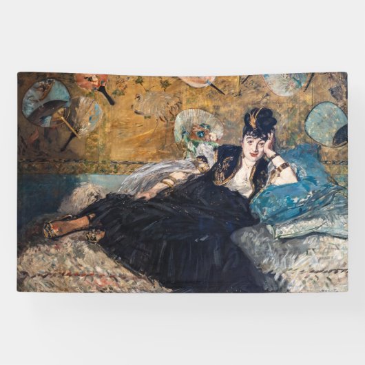 Edouard Manet - Dame met waaier Spandoek (Horizontaal)