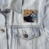 Edouard Manet - Dame met waaier Vierkante Button 5,1 Cm (In situ)
