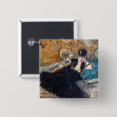 Edouard Manet - Dame met waaier Vierkante Button 5,1 Cm (Voorkant /achterkant)