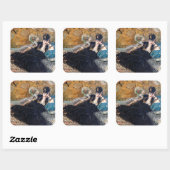 Edouard Manet - Dame met waaier Vierkante Sticker (Vel)