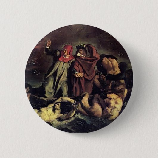Edouard Manet - De bark van Dante Ronde Button 5,7 Cm (Voorkant)