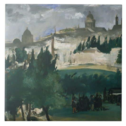 Edouard Manet - De begrafenis Tegeltje (Voorkant)