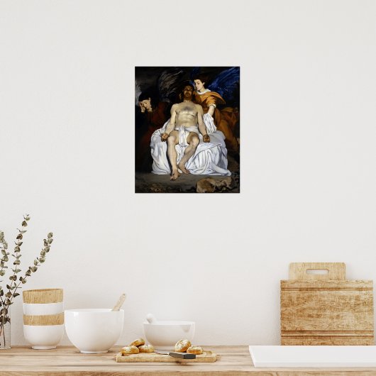 Édouard Manet De dode Christus met Angels Poster (Keuken)