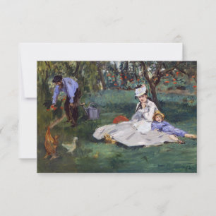 Edouard Manet - De familie Monet in hun tuin Bedankkaart