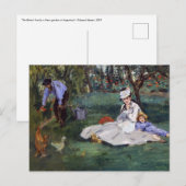 Edouard Manet - De familie Monet in hun tuin Briefkaart (Voorkant / Achterkant)