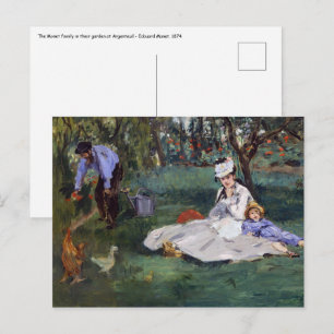 Edouard Manet - De familie Monet in hun tuin Briefkaart