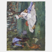 Edouard Manet - De familie Monet in hun tuin Fleece Deken (Voorkant)