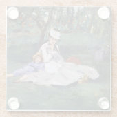 Edouard Manet - De familie Monet in hun tuin Glazen Onderzetter (Achterkant)