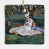 Edouard Manet - De familie Monet in hun tuin Keramisch Ornament (Voorkant)