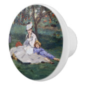 Edouard Manet - De familie Monet in hun tuin Keramische Knop (Rechts)