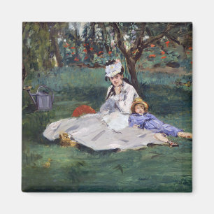Edouard Manet - De familie Monet in hun tuin Magneet