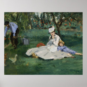 Edouard Manet - De familie Monet in hun tuin Poster