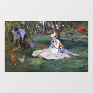 Edouard Manet - De familie Monet in hun tuin Raamsticker