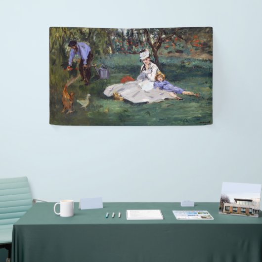 Edouard Manet - De familie Monet in hun tuin Spandoek (Beurs)