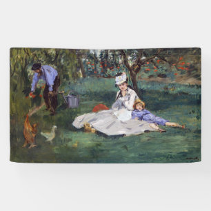 Edouard Manet - De familie Monet in hun tuin Spandoek