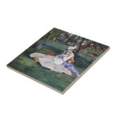 Edouard Manet - De familie Monet in hun tuin Tegeltje (Zijkant)