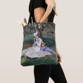 Edouard Manet - De familie Monet in hun tuin Tote Bag (Dichtbij)