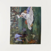 Edouard Manet - De familie Monet in hun tuin Wandkleed (Voorkant)
